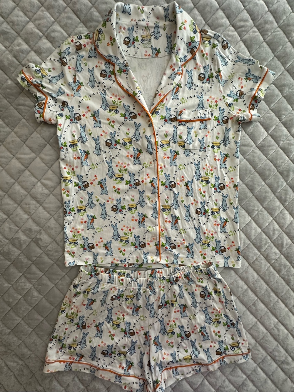 Hoppy Spring Rabbit Bunny Pajama Set - Picture 2 of 4